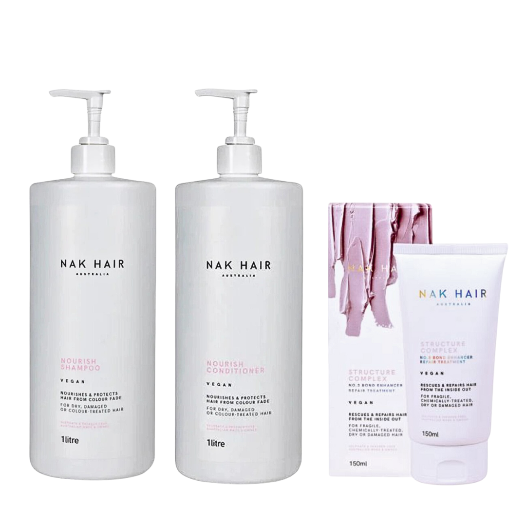 NAK Structure Complex Protein Shampoo & Conditioner 1L TRIO